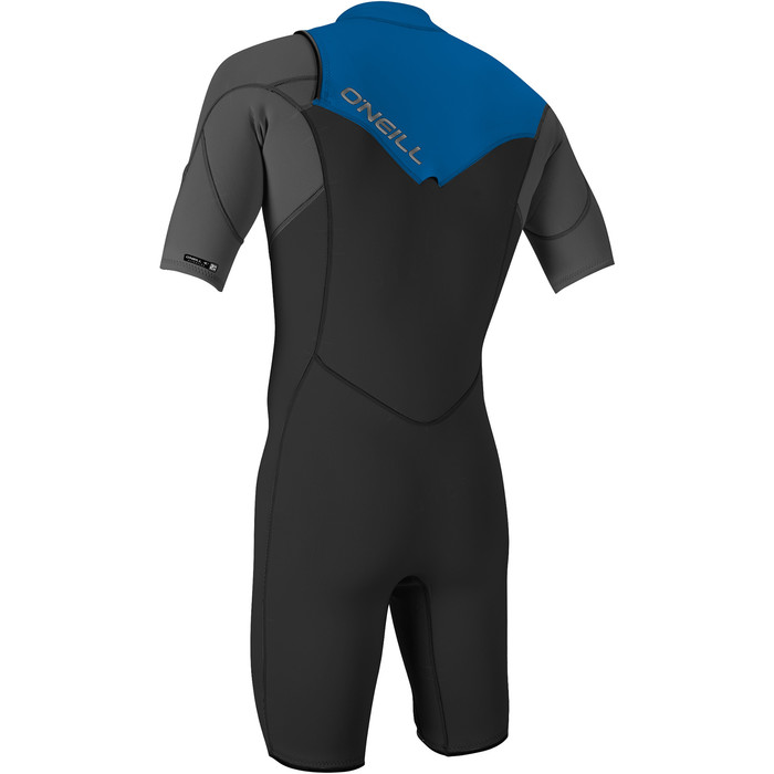 2024 O'Neill Youth Hammer 2mm Chest Zip Shorty Wetsuit 5413 - Black / Graphite / Ocean